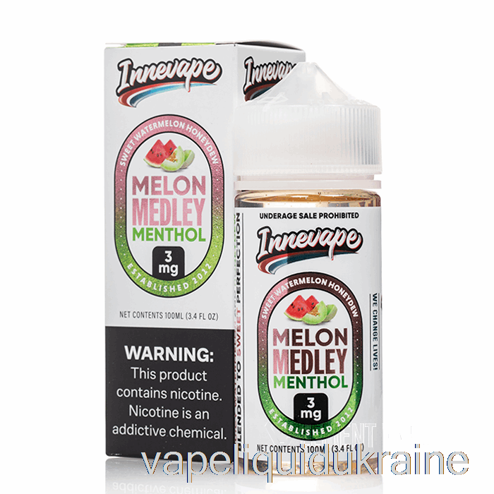 Vape Liquid Ukraine Melon Medley Menthol - Innevape E-Liquids - 100mL 0mg